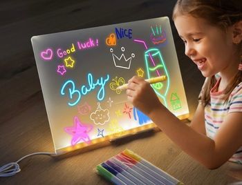 Tablette lumineuse avec feutre fluorescent 