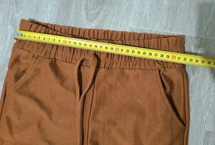 Pontalon marron taille élastique s/m à jambes larges - photo numéro 9