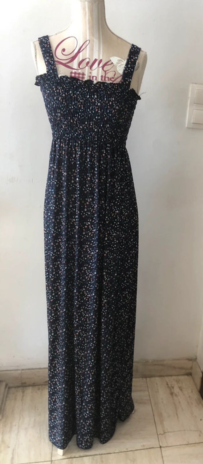 Sublime robe bleu longue bustier taille unique neuf