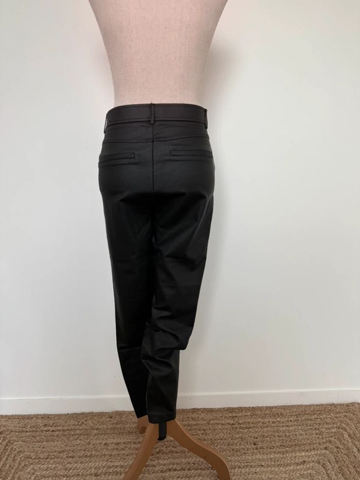 Pantalon legging zara noir enduit long L pantaloni pantalones Vloeiende Calças cuir skinny donna - photo numéro 4