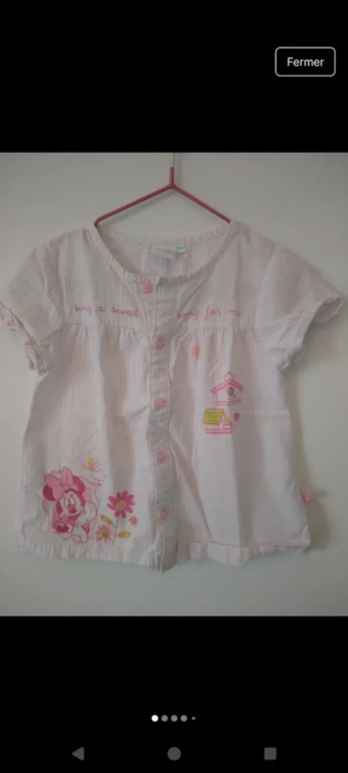 Chemise fille en 100% coton Minnie