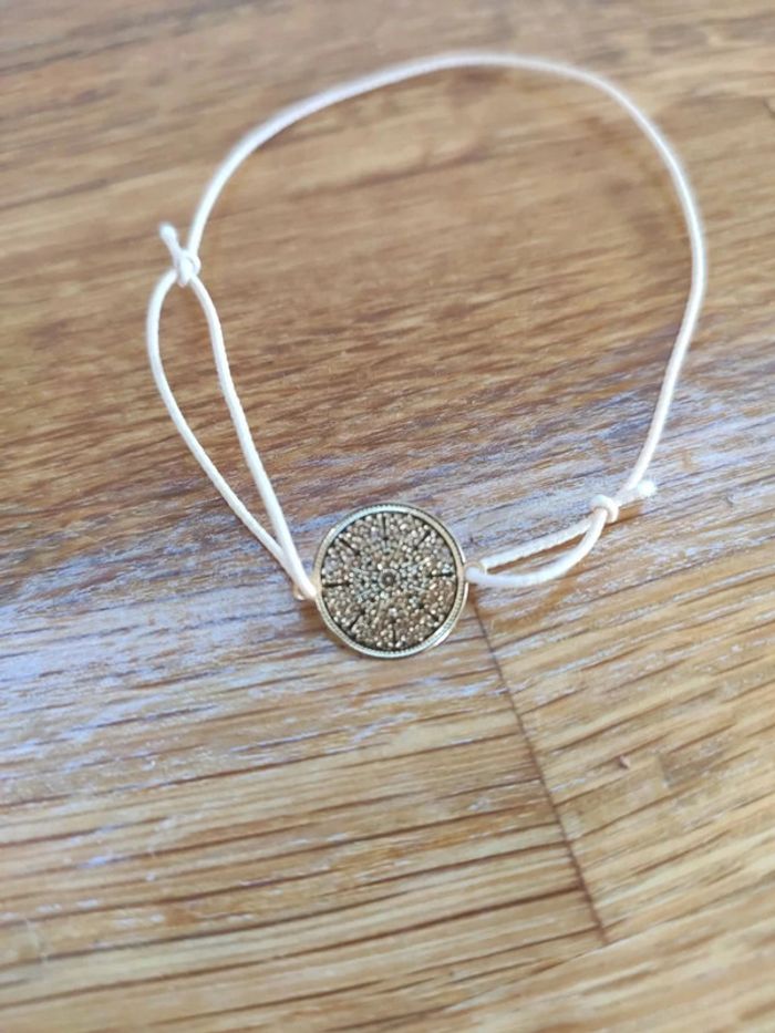 Bracelet rose clair et doré - photo numéro 2