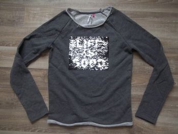 Sweat rouloté magique "Life is good" gris Orchestra 14 ans