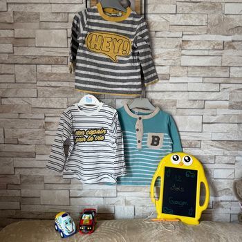 Lot de maillots longues manches Garçon - T12mois