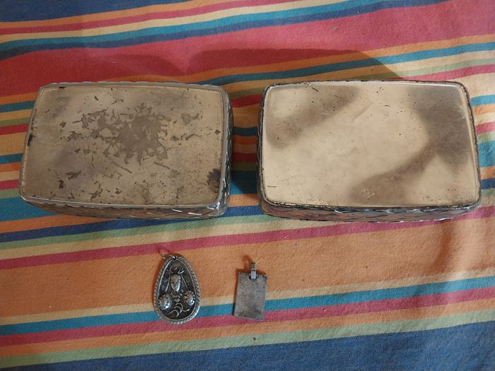Lot de 2 Boites a bijoux en metal argenté - photo numéro 5
