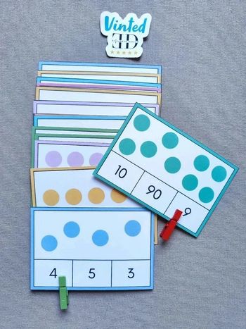 20 grandes cartes à pince pour compter
