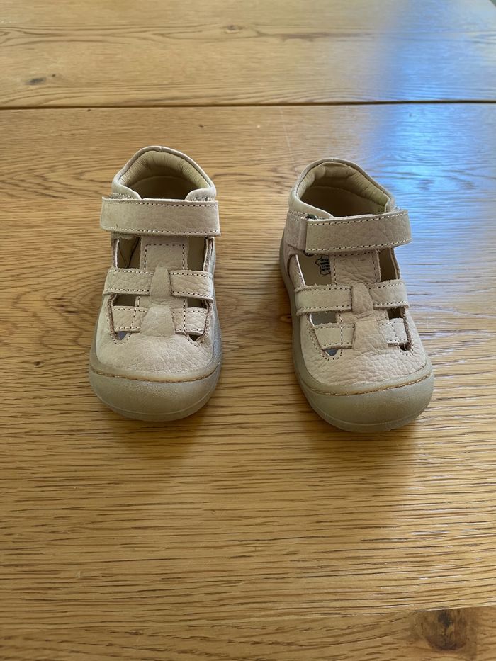 Sandales premiers pas bébé garçon dessus cuir uni – NA! beige taille 21 neuf