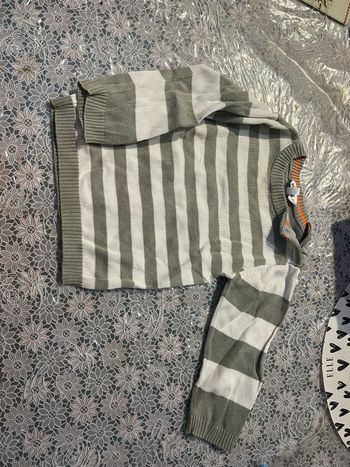 Pull à Rayures gris