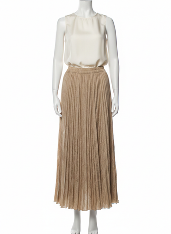 jupe beige longue taille élastiquée unique Neuve