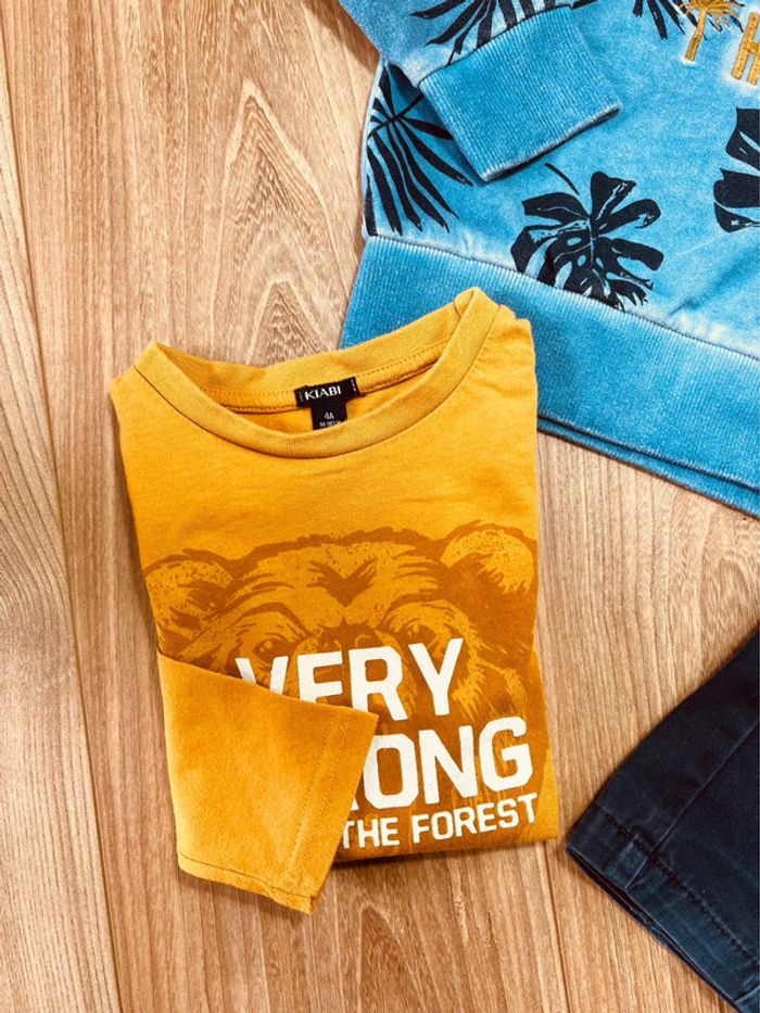 Taille 4 ans ensemble 3 pièces garçon TAO Kiabi bleu et moutarde * home * 💙 - photo numéro 4