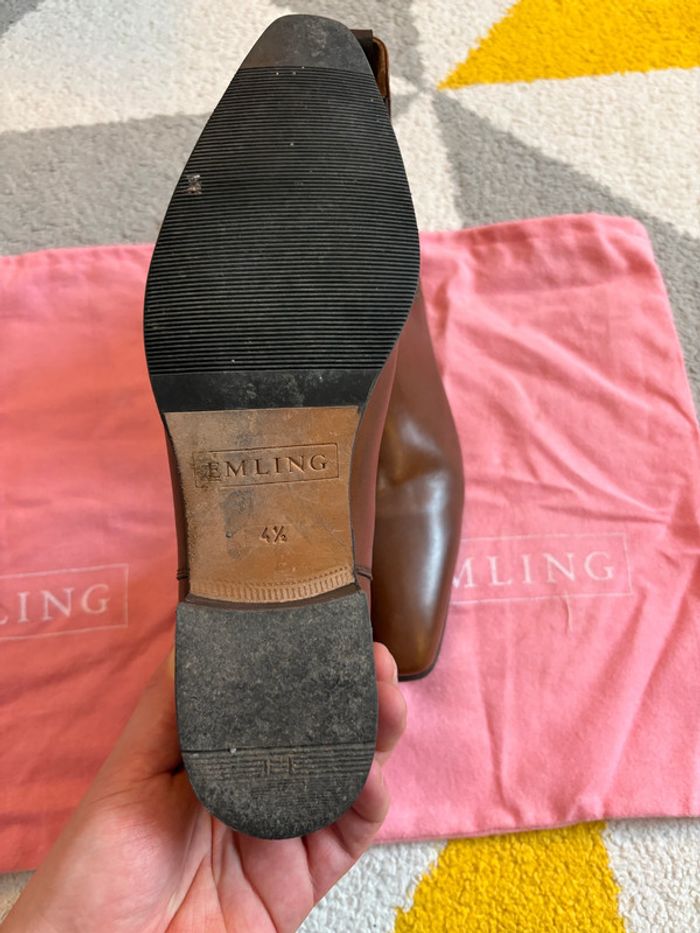 Bottines en cuir marron Emling Taille 37 1/2 - photo numéro 4