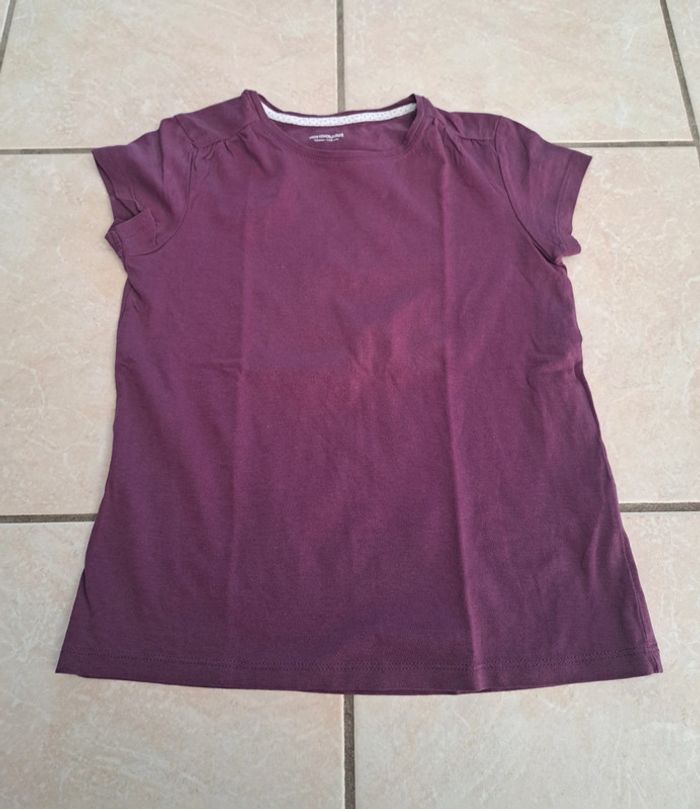 Tee shirt manches courtes violet uni 10 ans 👧 Vertbaudet en TBE