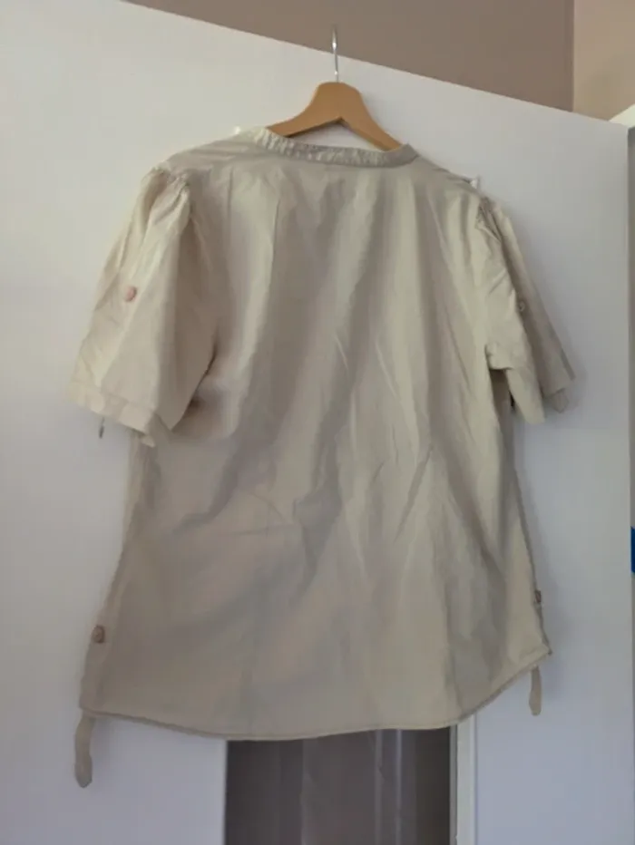 Magnifique haut blouse femme beige H&M taille 46 - photo numéro 3