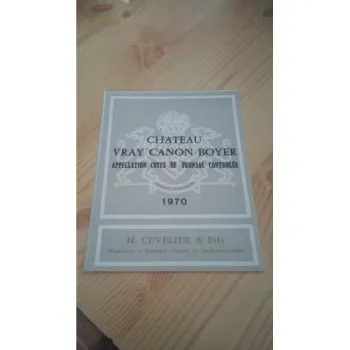 Etiquette de vin Château Vray Canon Boyer Fronsac 1970 Neuve -