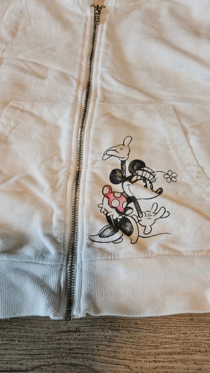 Gilet à capuche blanc court à manches longues, dessin de Minnie, Disney, 6 ans - photo numéro 4