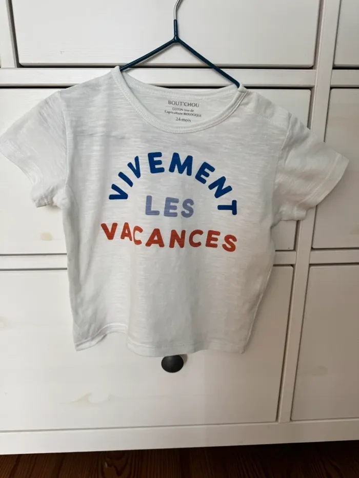 T-shirt blanc || Bout’chou || 24 mois
