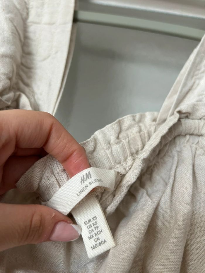 combinaison beige à volant à bretelle avec ceinture XS  h&m neuf - photo numéro 7