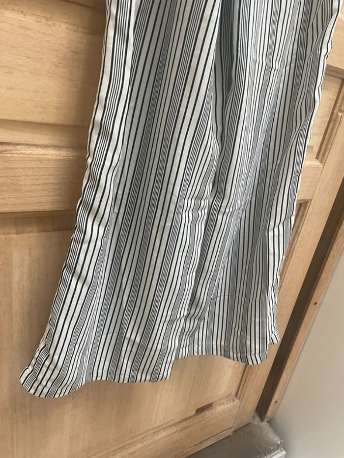 Pantalon fluide large à rayures avec ceinture nouée – Taille haute XS - photo numéro 10