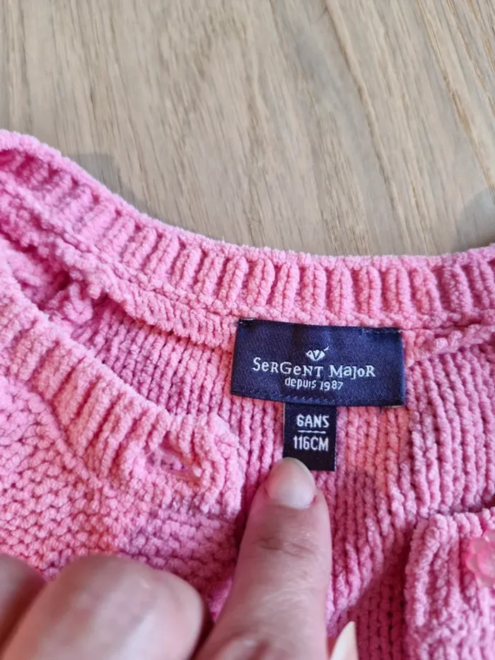 Gilet fille Sergent Major taille 6 ans rose - photo numéro 2