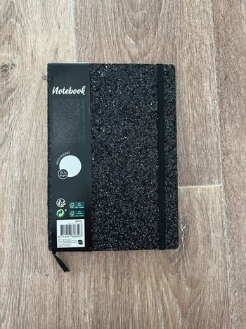 Carnet lignée A5 avec couverture pailleté noir