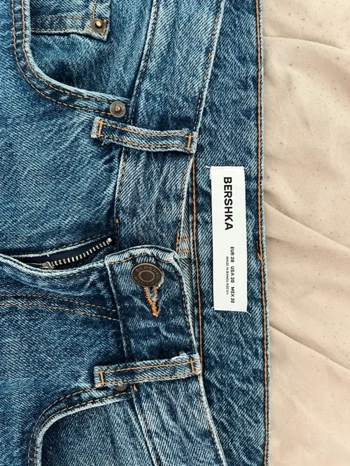 Jean droit bleu taille 38 homme bershka - photo numéro 2