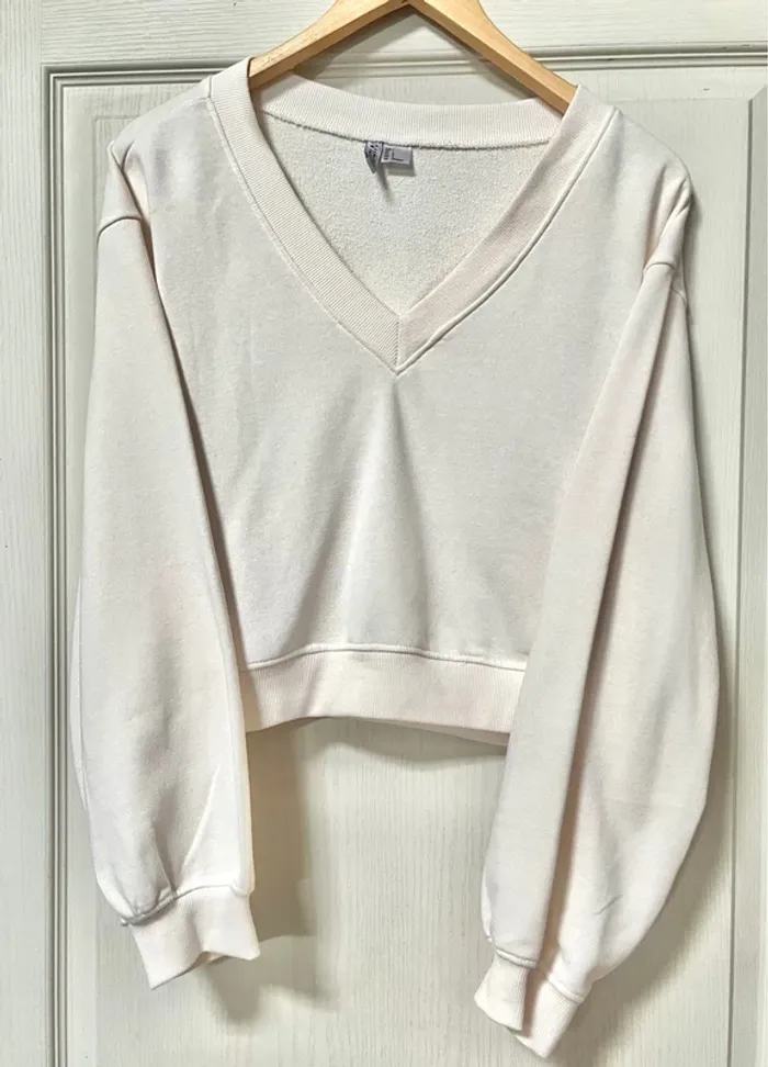sweat-shirt / Crème /HM / taille L / Très bon état - photo numéro 4