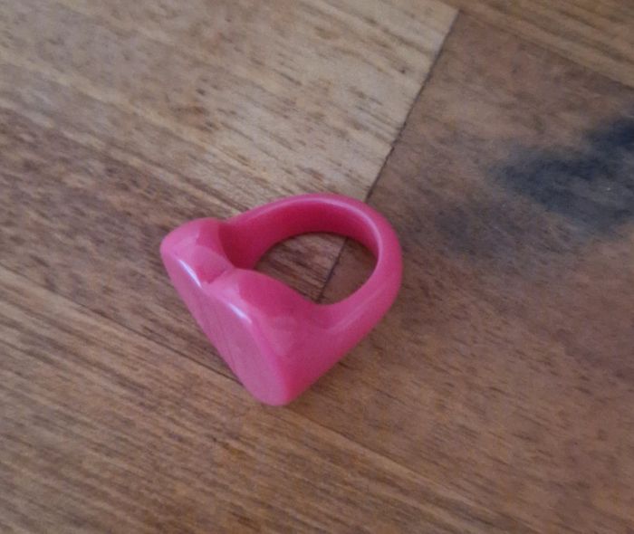 Bague fantaisie rose cœur - photo numéro 3