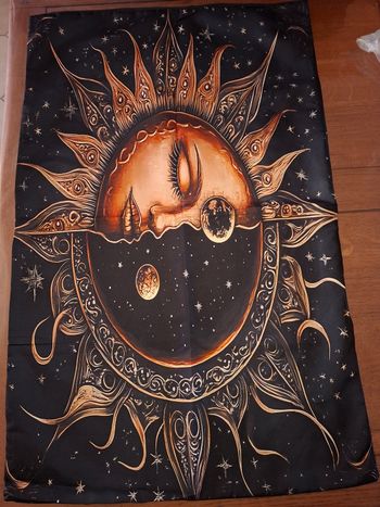 Parure de lit NEUVE 160x220 - Motif Soleil/Lune