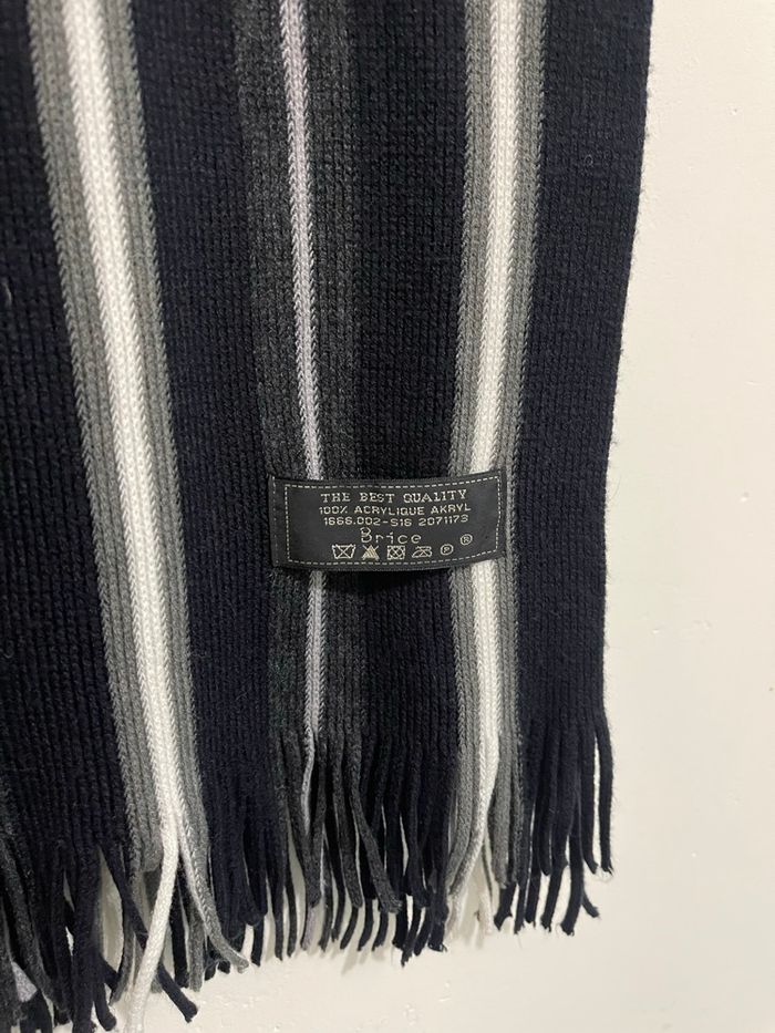 Écharpe rayer noir gris blanc Brice - photo numéro 3