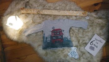 Tee shirt bébé garçon 6 mois ikks thème Londres et savane