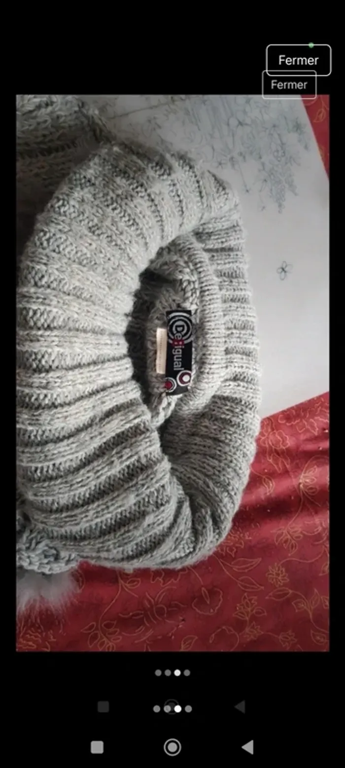 Superbe poncho Desigual gris M - photo numéro 3
