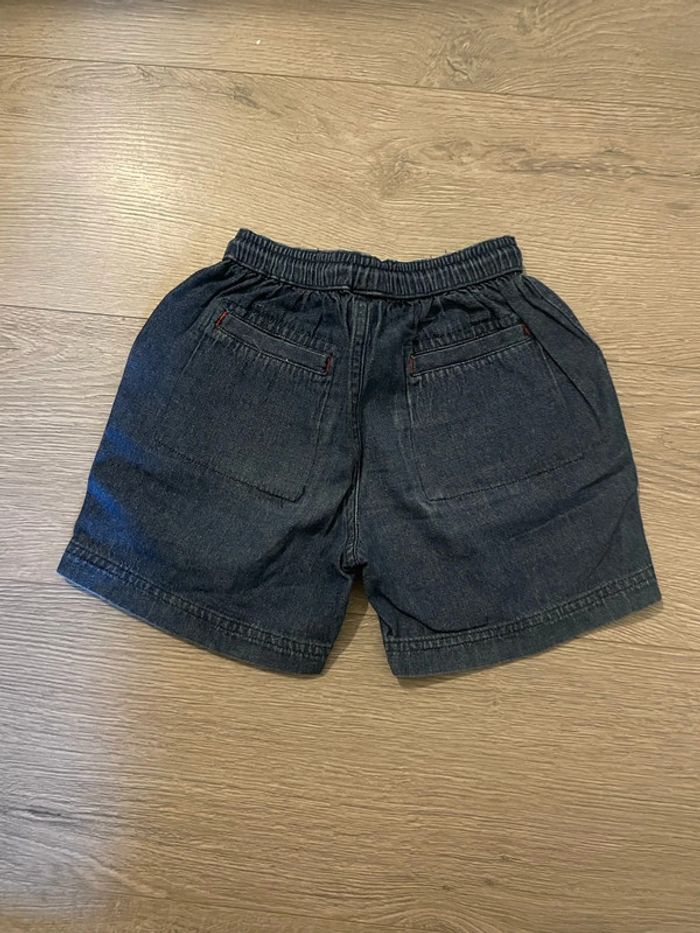 Short en jean bleu foncé et rouge taille élastique Today baby taille12 mois - photo numéro 5