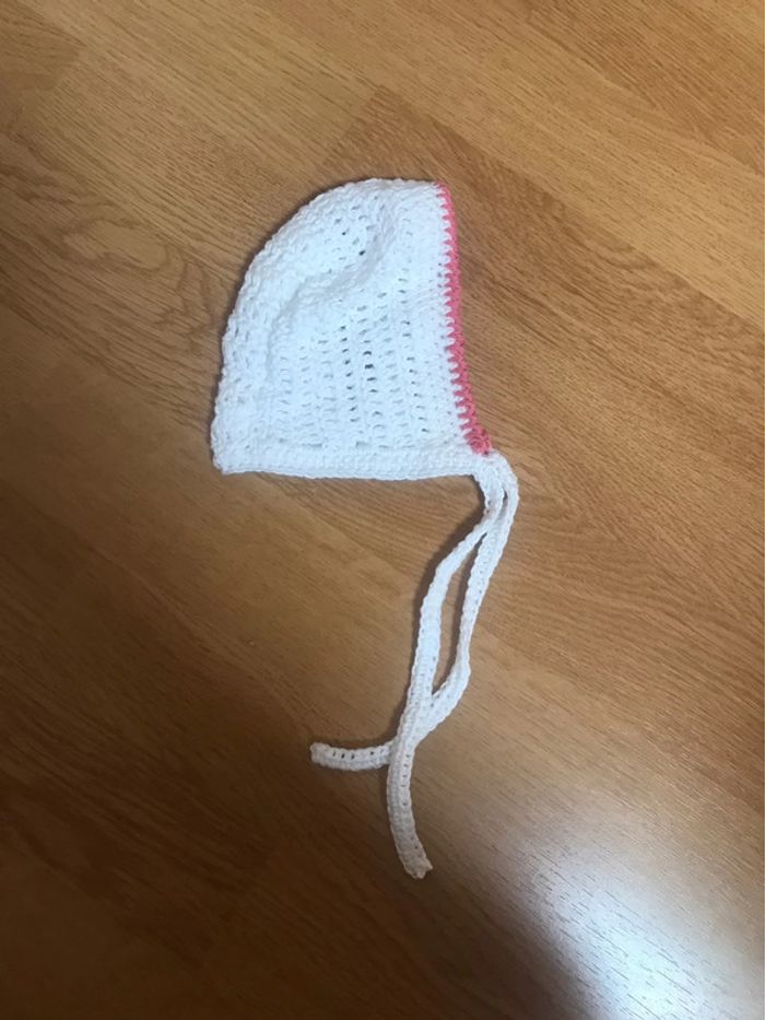 Bonnet naissance fait main - photo numéro 2