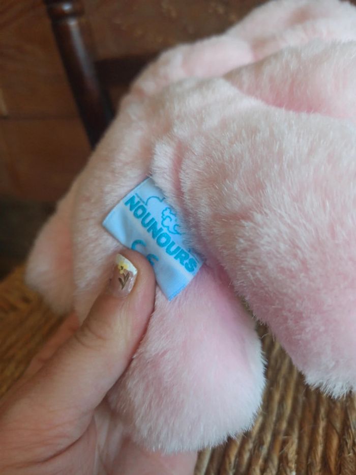 peluche souris rose hochet Nounours vintage tbe - photo numéro 4