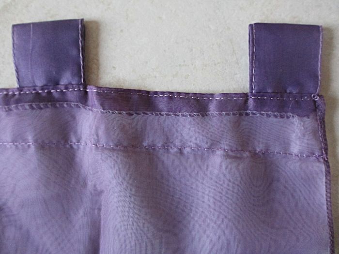 Lot de 2 vitrages 59 x 90 cm violets et blancs - photo numéro 5