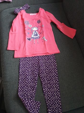 Ensemble fille 2 ans 3 pièces legging+ pull + bandeau