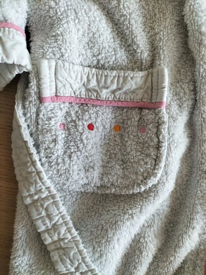 Peignoir sortie de bain 2ans carré blanc - photo numéro 3