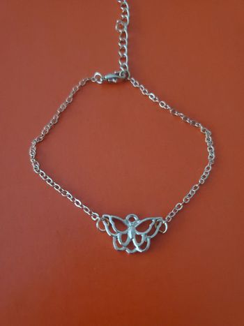 Chaine de cheville doré papillon