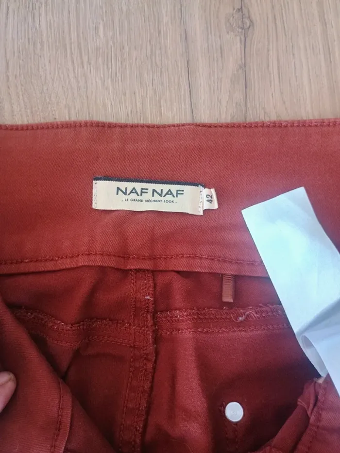 Pantalon slim bordeaux Naf Naf – Taille 42 - photo numéro 4