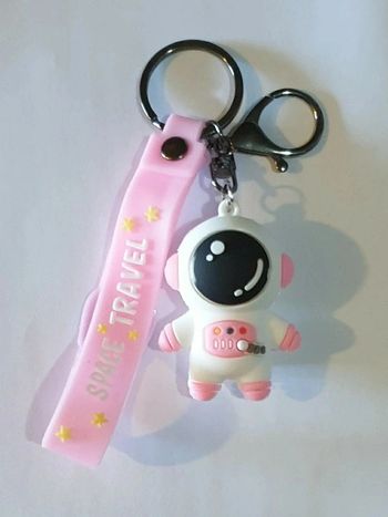 🌠 Porte-clé 3D PVC Astronaute Rose 🌠