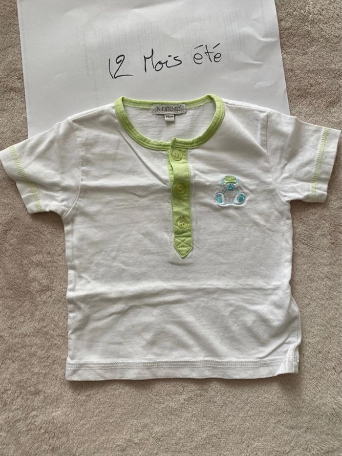 Lot de 3 T-shirts 👕 manches courtes - 12 mois - In extenso - TBE - photo numéro 2