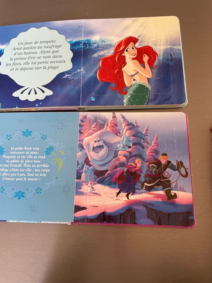 2 livres puzzles la petite sirène et la reine des neiges - photo numéro 5