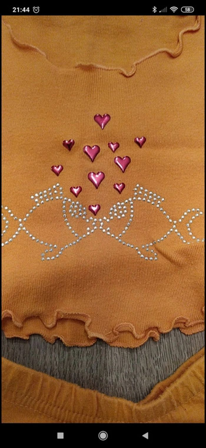 Ensemble jupe et tee-shirt orange 2 ans - photo numéro 2