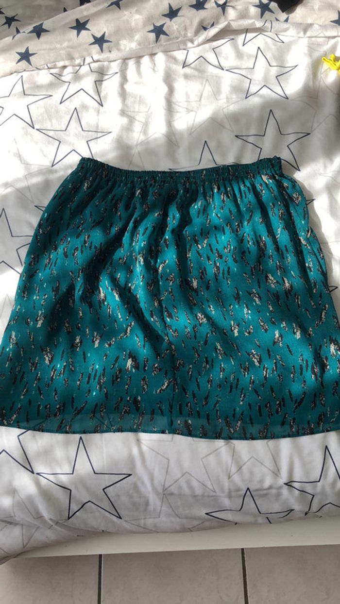 Sublime jupe Naf Naf verte et argentée taille 38 - photo numéro 5