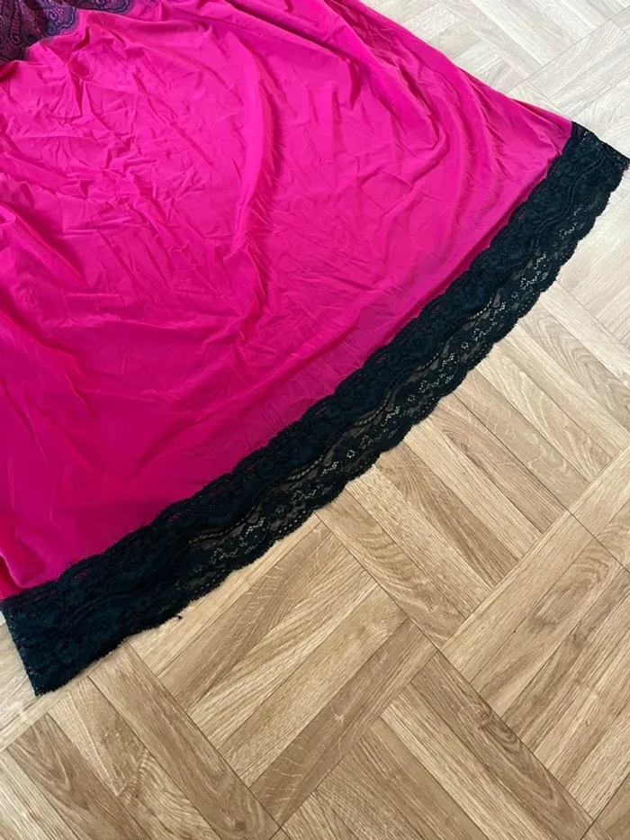 Robe nuisette rose et noir vintage - photo numéro 3