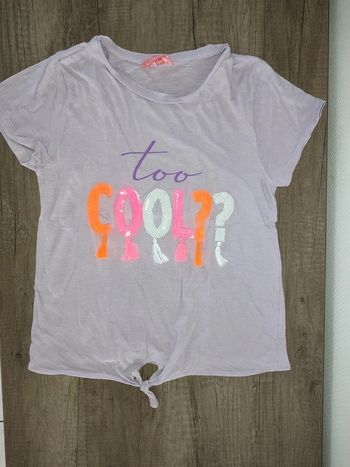 T shirt lilas 9/10 ans Kloane girl " too cool"