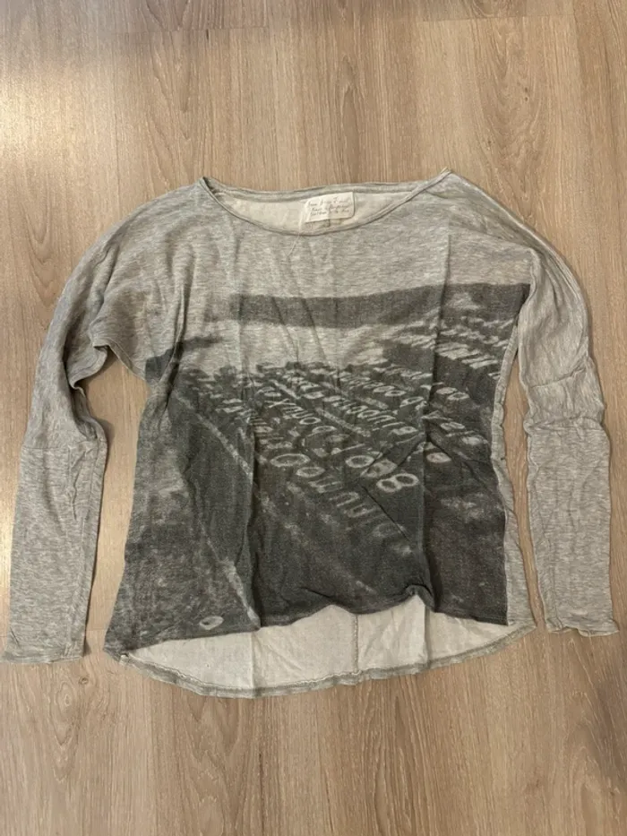 T-shirt manches longues Zara gris - photo numéro 4