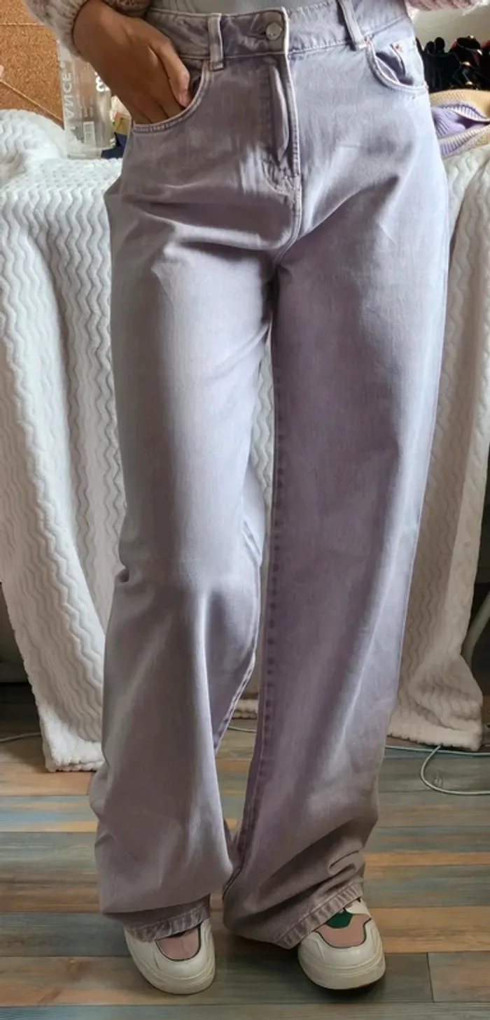 Jean jambes large pullandbear lilas taille 36 neuf sans étiquette - photo numéro 7
