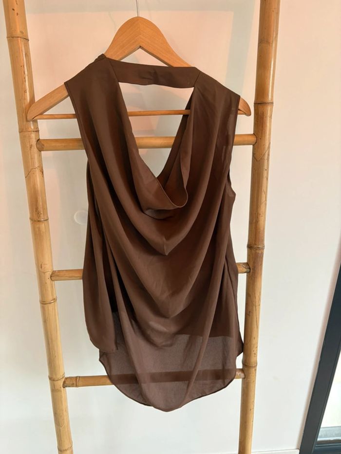 Débardeur blouse marron - photo numéro 3