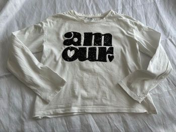 Haut blanc amour sequin noir